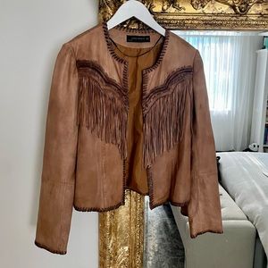 Zara Genuine Lambskin Western Jacket